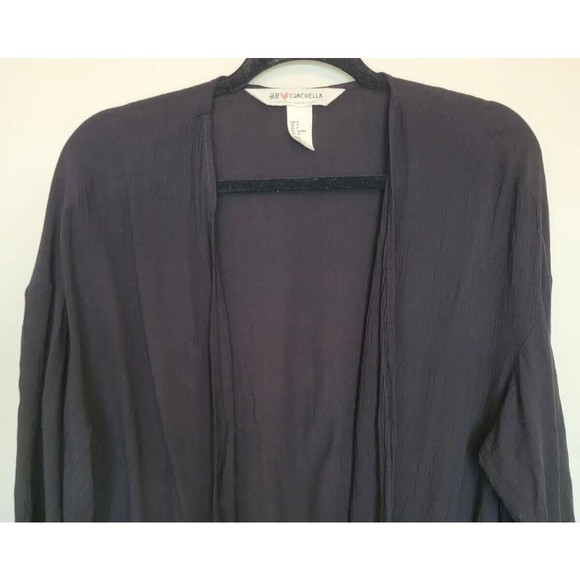 H&M X Coachella Womens Black Open Front Cardigan Size Small - Picture 2 of 7